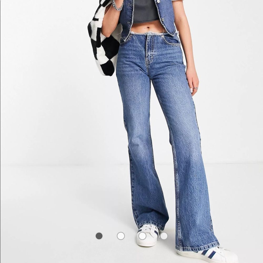 Topshop Blue Flare & Wide Leg Jeans